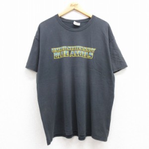 古着 ヘインズ Hanes 半袖 ビンテージ Tシャツ メンズ 00年代 00s ミリタリー USネイビー ブルーエンジェルス 航空機 大きいサ 中古 古着