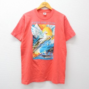 古着 半袖 ビンテージ Tシャツ メンズ 90年代 90s ケンタッキーダービー 競馬 コットン クルーネック USA製 濃ピンク系 Lサイ 中古 古着