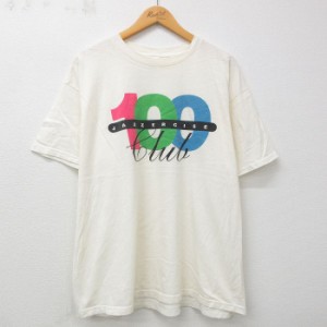 古着 半袖 ビンテージ Tシャツ メンズ 00年代 00s ジャザサイズ 大きいサイズ コットン クルーネック 生成り XLサイズ 中古 中古 古着