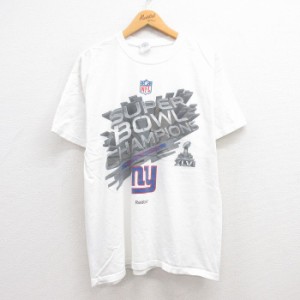 古着 半袖 ビンテージ Tシャツ メンズ 00年代 00s NFL ニューヨークジャイアンツ コットン クルーネック 白 ホワイト アメフト 中古 古着