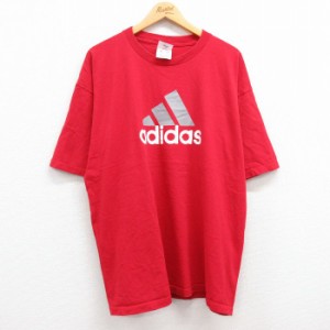 古着 アディダス adidas 半袖 ビンテージ Tシャツ メンズ 90年代 90s ビッグロゴ 大きいサイズ コットン クルーネック USA製  中古 古着