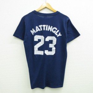 古着 半袖 ビンテージ Tシャツ メンズ 80年代 80s MLB ニューヨークヤンキース ドンマッティングリー 23 クルーネック USA製  中古 古着