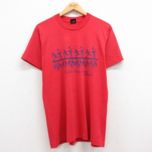 古着 半袖 ビンテージ Tシャツ メンズ 90年代 90s Capital コーチ COACH クルーネック USA製 赤 レッド Mサイズ 中古 中古 古着