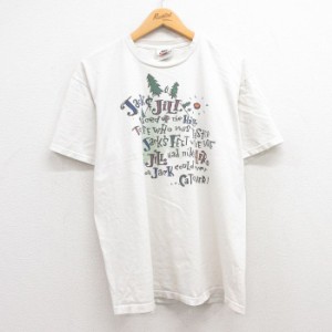 古着 ナイキ NIKE 半袖 ビンテージ Tシャツ メンズ 90年代 90s Jack Jill 木 コットン クルーネック USA製 白 ホワイト Lサイ 中古 古着