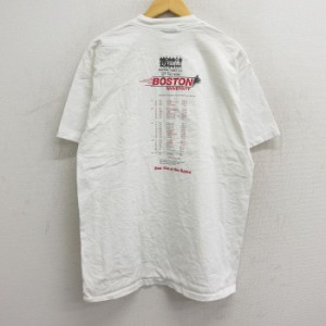 古着 半袖 ビンテージ Tシャツ メンズ 90年代 90s ボストン 大学 バスケットボール コットン クルーネック 白 ホワイト XLサイ 中古 古着