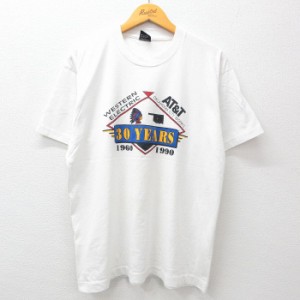 古着 半袖 ビンテージ Tシャツ メンズ 90年代 90s ウエスタンエレクトリック インディアン クルーネック USA製 白 ホワイト sp 中古 古着