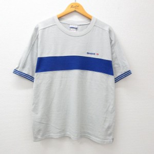 古着 リーボック REEBOK 半袖 ビンテージ Tシャツ メンズ 00年代 00s ワンポイントロゴ ツートンカラー 大きいサイズ クルーネ 中古 古着