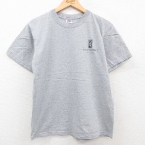 古着 半袖 ビンテージ Tシャツ メンズ 00年代 00s PROVIDENCE カレッジ クルーネック グレー 霜降り Mサイズ 中古 中古 古着