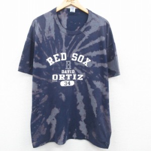 古着 ラッセル 半袖 ビンテージ Tシャツ メンズ 00年代 00s MLB ボストンレッドソックス デビッドオルティーズ 大きいサイズ  中古 古着