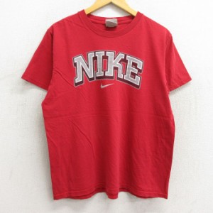 古着 ナイキ NIKE 半袖 ビンテージ Tシャツ メンズ 00年代 00s ビッグロゴ コットン クルーネック 赤 レッド Lサイズ 中古 中古 古着