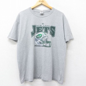 古着 フルーツオブザルーム 半袖 ビンテージ Tシャツ メンズ 00年代 00s NFL ニューヨークジェッツ 大きいサイズ クルーネック 中古 古着