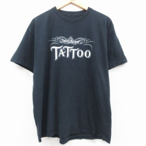 古着 半袖 ビンテージ Tシャツ メンズ 00年代 00s TATTO キャプテンモーガン 大きいサイズ クルーネック 黒 ブラック XLサイズ 中古 古着