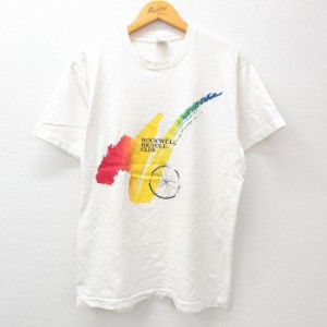 古着 フルーツオブザルーム 半袖 ビンテージ Tシャツ メンズ 90年代 90s 自転車 CLUB コットン クルーネック USA製 白 ホワイ 中古 古着