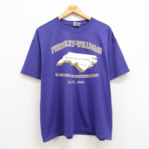 古着 ヘインズ Hanes 半袖 ビンテージ Tシャツ メンズ 00年代 00s ノースカロライナ コットン クルーネック 紫 パープル XLサ 中古 古着