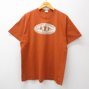 古着 半袖 Tシャツ メンズ グランドキャニオン コットン クルーネック 茶 ブラウン XLサイズ 中古 中古 古着