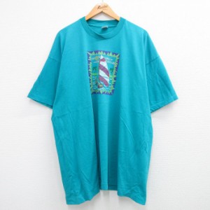 古着 フルーツオブザルーム 半袖 ビンテージ Tシャツ メンズ 90年代 90s ヨット ハンドペイント 大きいサイズ ロング丈 コット 中古 古着