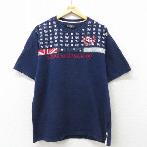 古着 クージー COOGI 半袖 ビンテージ Tシャツ メンズ 00年代 00s 刺繍 コットン クルーネック 紺 ネイビー spe XLサイズ 中古 中古 古着