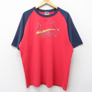 古着 ナイキ NIKE 半袖 ビンテージ Tシャツ メンズ 00年代 00s カージナルス ラグラン ツートンカラー 大きいサイズ コットン  中古 古着