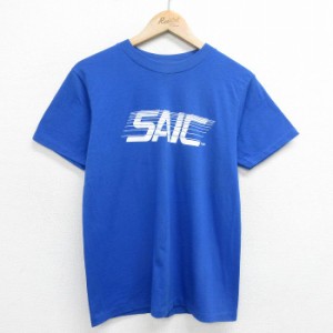 古着 ヘインズ Hanes 半袖 ビンテージ Tシャツ メンズ 80年代 80s SAIC クルーネック USA製 青 ブルー Sサイズ 中古 中古 古着