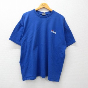 古着 フィラ FILA 半袖 ビンテージ Tシャツ メンズ 90年代 90s ワンポイントロゴ 大きいサイズ コットン クルーネック USA製  中古 古着