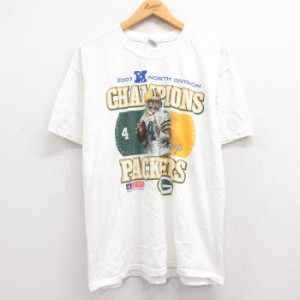 古着 半袖 ビンテージ Tシャツ メンズ 00年代 00s NFL グリーンベイパッカーズ コットン クルーネック 白 ホワイト アメフト  中古 古着