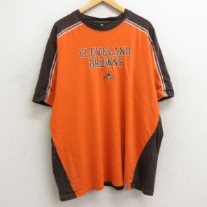 古着 リーボック REEBOK 半袖 ビンテージ Tシャツ メンズ 00年代 00s NFL クリーブランドブラウンズ ツートンカラー 大きいサ 中古 古着
