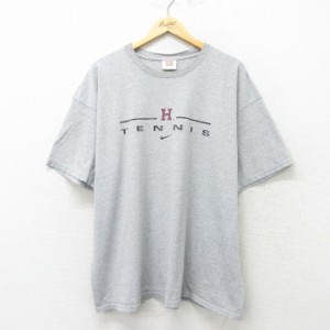 古着 ナイキ NIKE 半袖 ビンテージ Tシャツ メンズ 90年代 90s テニス 大きいサイズ クルーネック USA製 グレー 霜降り XLサイ 中古 古着