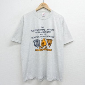 古着 ジャージーズ 半袖 ビンテージ Tシャツ メンズ 90年代 90s ポリス 警察 ゴールデングローブ クルーネック USA製 薄グレー 中古 古着