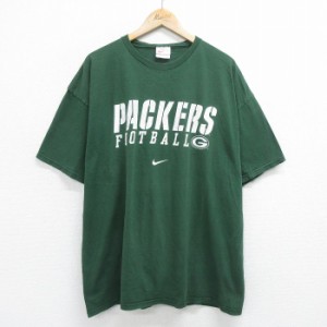 古着 ナイキ NIKE 半袖 ビンテージ Tシャツ メンズ 90年代 90s NFL グリーンベイパッカーズ 大きいサイズ コットン クルーネッ 中古 古着