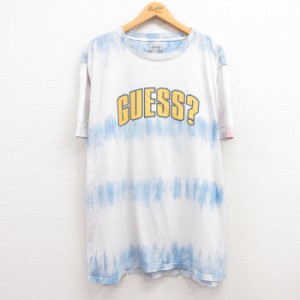 古着 ゲス GUESS 半袖 ビンテージ ブランド Tシャツ メンズ 00年代 00s ビッグロゴ 大きいサイズ コットン クルーネック 白他  中古 古着