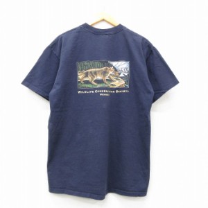 古着 半袖 ビンテージ Tシャツ メンズ 00年代 00s ピューマ WCS コットン クルーネック 紺 ネイビー XLサイズ 中古 中古 古着