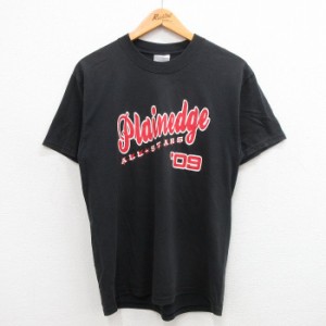 古着 半袖 ビンテージ Tシャツ メンズ 00年代 00s Plainedge オールスター クルーネック 黒 ブラック Mサイズ 中古 中古 古着