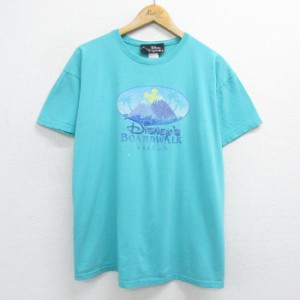 古着 半袖 ビンテージ Tシャツ メンズ 90年代 90s ディズニー DISNEY ミッキー MICKEY MOUSE 山 コットン クルーネック USA製  中古 古着