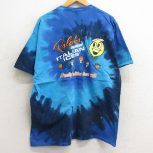 古着 半袖 ビンテージ Tシャツ メンズ 00年代 00s アイスクリーム Ralphs 大きいサイズ コットン クルーネック 青他 ブルー タ 中古 古着