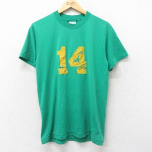 古着 ヘインズ Hanes 半袖 ビンテージ Tシャツ メンズ 90年代 90s 14 緑 グリーン Mサイズ 中古 中古 古着