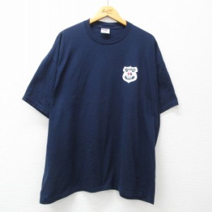 古着 ジャージーズ 半袖 ビンテージ Tシャツ メンズ 00年代 00s クレバーランド ポリス 大きいサイズ クルーネック 紺 ネイビ 中古 古着