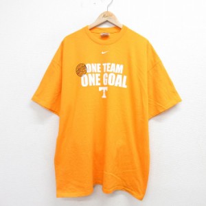 古着 ナイキ NIKE 半袖 ビンテージ Tシャツ メンズ 00年代 00s ONE TEAM 大きいサイズ ロング丈 クルーネック 黄 イエロー spe 中古 古着