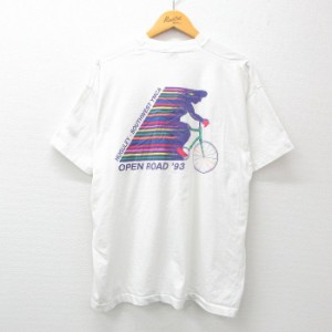 古着 フルーツオブザルーム 半袖 ビンテージ Tシャツ メンズ 90年代 90s 自転車 オープンロード 大きいサイズ クルーネック US 中古 古着