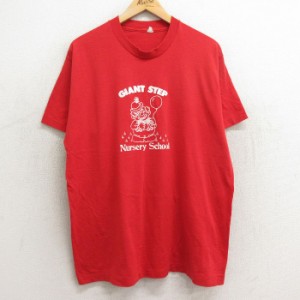 古着 半袖 ビンテージ Tシャツ メンズ 80年代 80s ピエロ クルーネック USA製 赤 レッド XLサイズ 中古 中古 古着