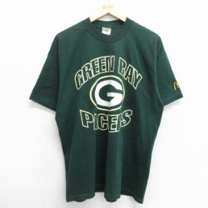 古着 フルーツオブザルーム 半袖 ビンテージ Tシャツ メンズ 00年代 00s NFL グリーンベイパッカーズ クルーネック 緑 グリー 中古 古着