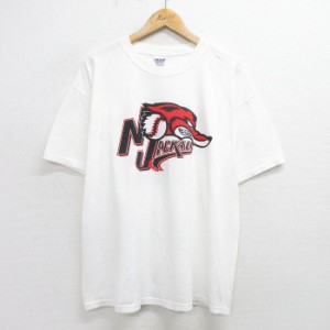 古着 半袖 ビンテージ Tシャツ メンズ 00年代 00s ベースボール ジャッカルズ 大きいサイズ コットン クルーネック 白 ホワイ 中古 古着