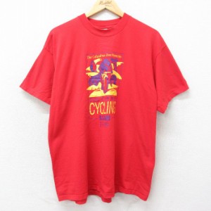 古着 フルーツオブザルーム 半袖 ビンテージ Tシャツ メンズ 90年代 90s 自転車 サイクリング サファリ 企業広告 コットン ク 中古 古着