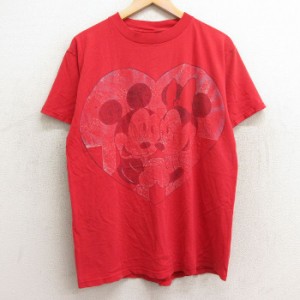 古着 半袖 ビンテージ Tシャツ メンズ 90年代 90s ディズニー DISNEY ミッキー MICKEY MOUSE ミニー コットン クルーネック US 中古 古着