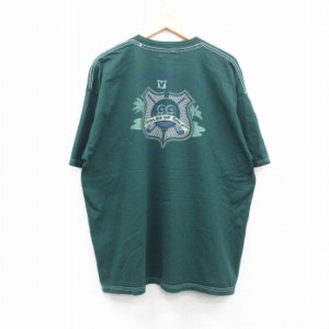 古着 半袖 ビンテージ Tシャツ メンズ 90年代 90s ディズニー DISNEY ゴルフ 99 大きいサイズ コットン クルーネック USA製 緑 中古 古着