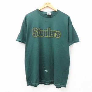 古着 ナイキ NIKE 半袖 ビンテージ Tシャツ メンズ 90年代 90s NFL ピッツバーグスティーラーズ ワンポイントロゴ 大きいサイ 中古 古着