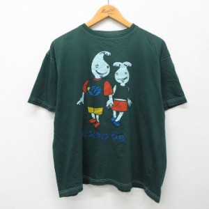 古着 半袖 ビンテージ Tシャツ メンズ 90年代 90s リスボン EXPO コットン クルーネック 緑 グリーン XLサイズ 中古 中古 古着