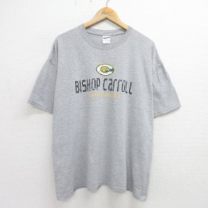 古着 半袖 ビンテージ Tシャツ メンズ 00年代 00s BISHOP CARROLL ゴールデンイーグルス 大きいサイズ クルーネック グレー 霜 中古 古着