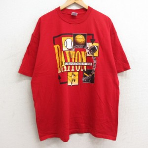 古着 ジャージーズ 半袖 ビンテージ Tシャツ メンズ 90年代 90s デイトン バスケットボール マラソン 大きいサイズ コットン  中古 古着