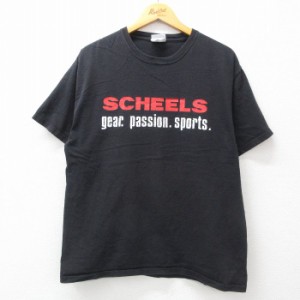 古着 ヘインズ Hanes 半袖 ビンテージ Tシャツ メンズ 00年代 00s SCHEELS コットン クルーネック 黒 ブラック XLサイズ 中古 中古 古着