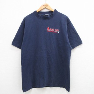 古着 マジェスティック 半袖 ビンテージ Tシャツ メンズ 00年代 00s MLB ボストンレッドソックス コットン クルーネック 紺 ネ 中古 古着